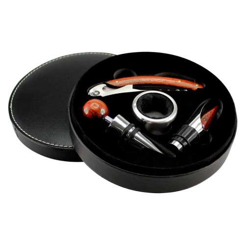 Set de Vino de PU Negro