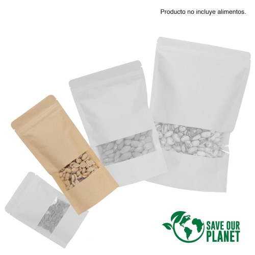 Bolsa doypack 250ml de papel kraft, para Alimentos