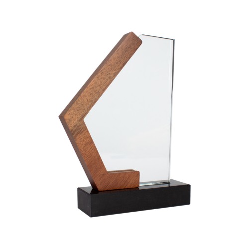 Trofeo Galvano de Madera, Mármol y Cristal 