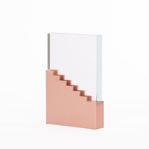 Trofeo de Acero Encobrizado y Cristal 