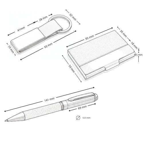 Set TORAJA: Bolígrafo, Llavero y Porta tarjetas