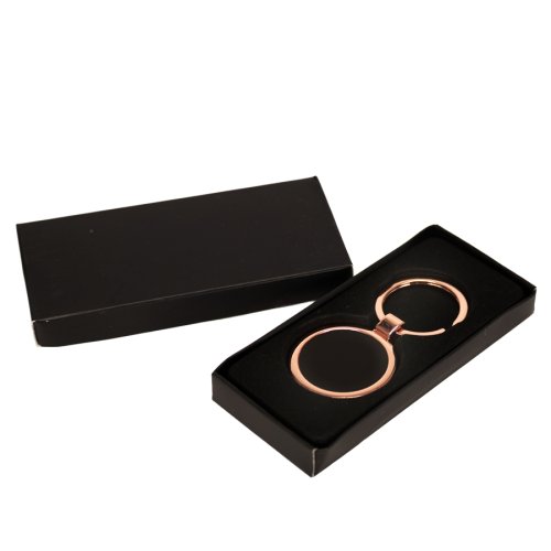 Llavero redondo encobrizado negro 