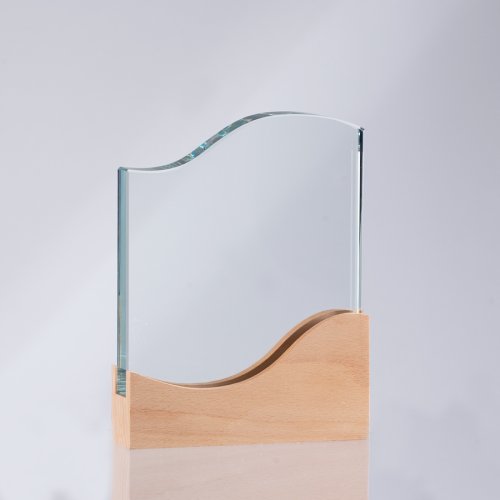 Trofeo Galvano de Madera y Cristal 