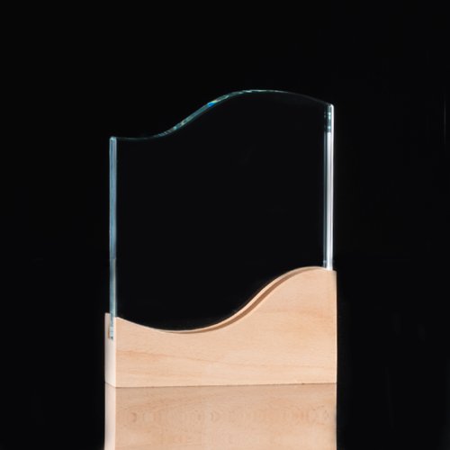 Trofeo Galvano de Madera y Cristal 